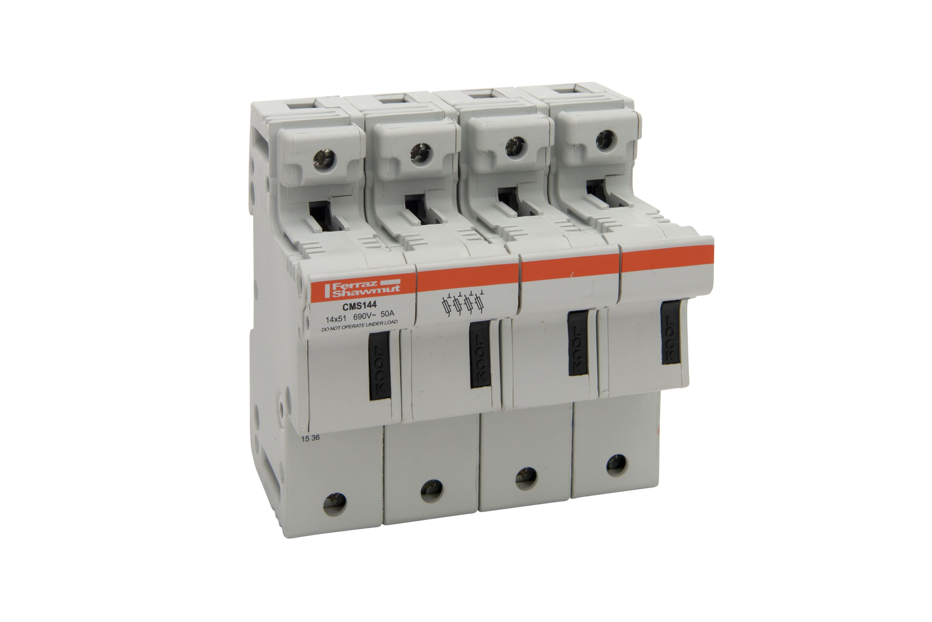 F331021 - modular fuse holder, IEC, 4P, 14x51, DIN rail mounting, IP20